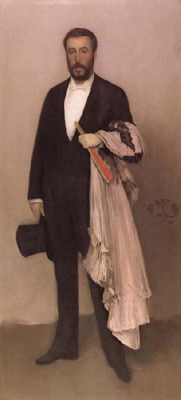 James Abbot McNeill Whistler Harmonie en tons chair et noir:Portrait de Theodore Duret France oil painting art